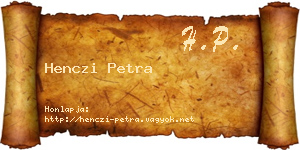 Henczi Petra névjegykártya