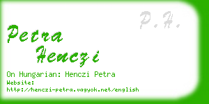 petra henczi business card